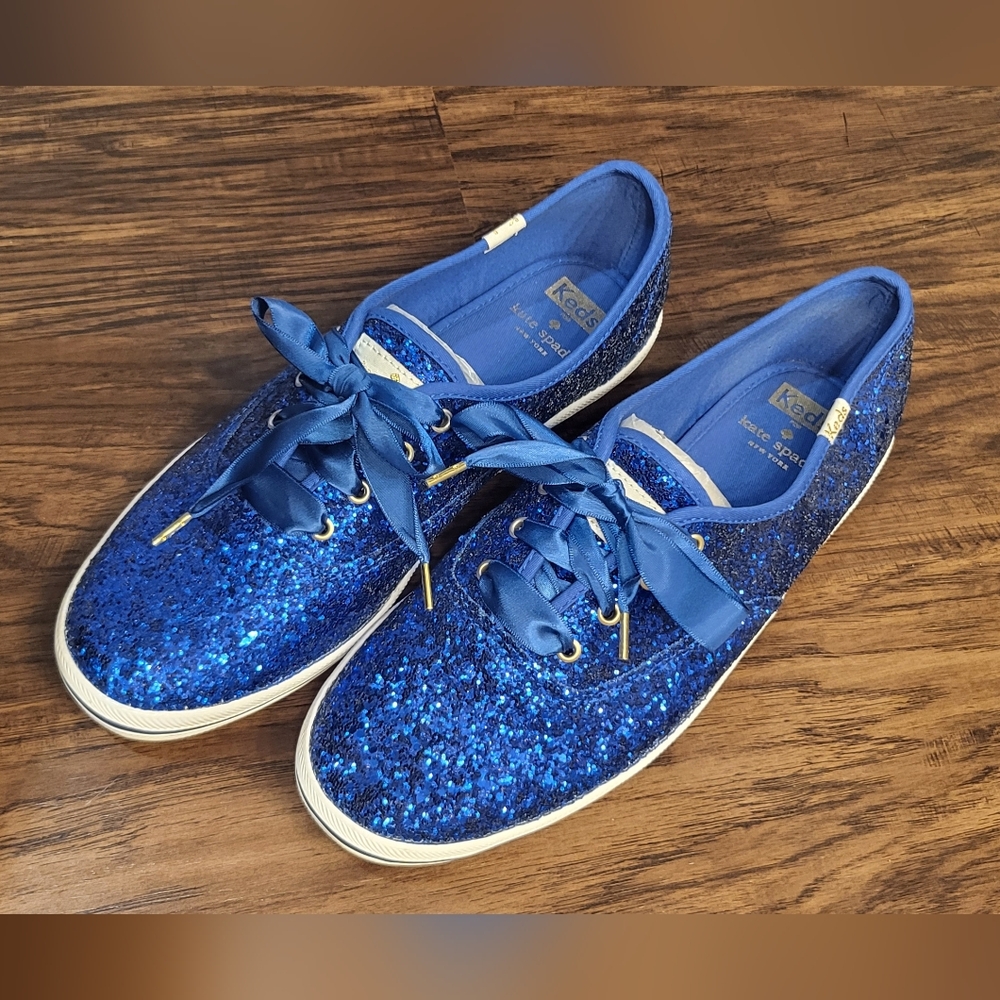 Keds X Kate Spade New York Champion Glitter Sneakers In Blue Size 9.5